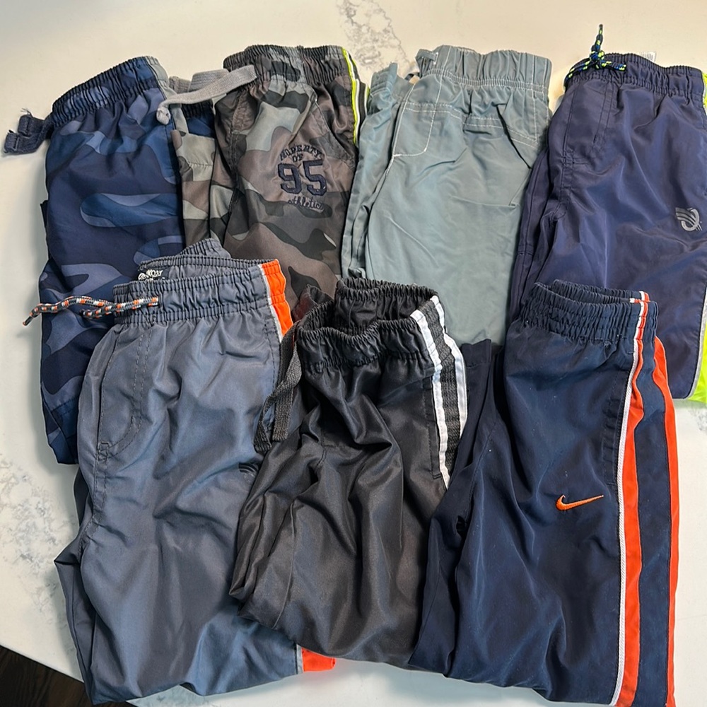 Lot of 7 boys polyester lined pants size 4T. All gently used
